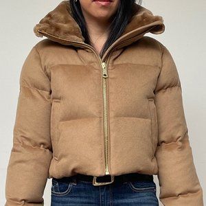 Nicole Benisti Medium Camel Cropped Puffer Jacket - NEW with Tags!
